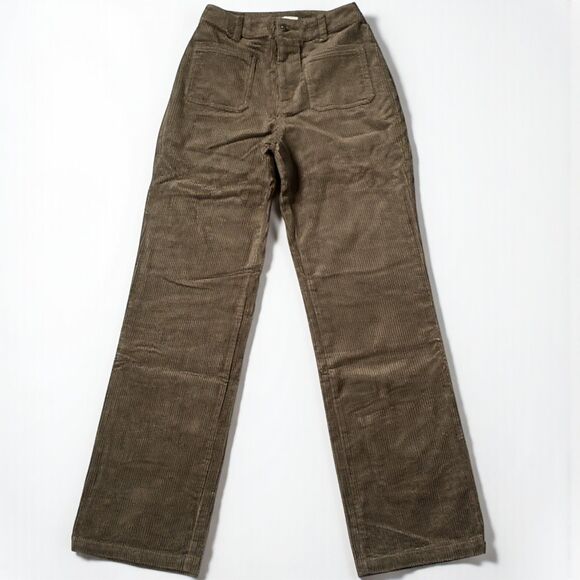 Backyard Roses Corduroy Pants Womens High Waisted Straight Leg Jeans XS S New - Picture 3 of 9